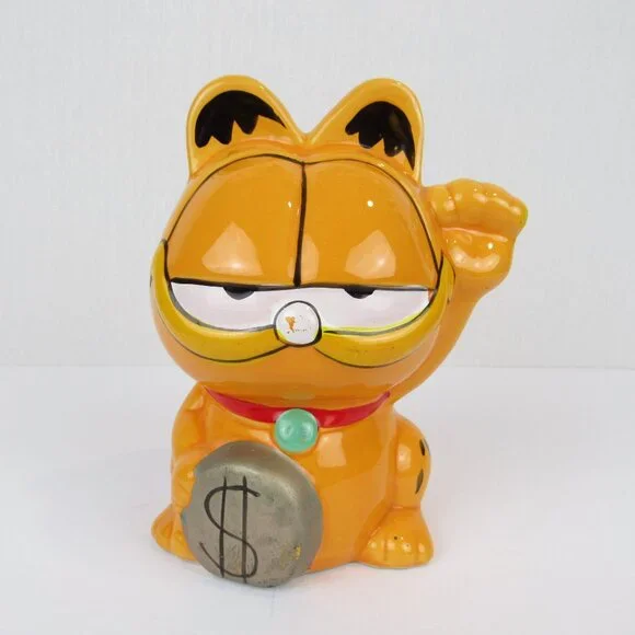 Vintage Garfield Cat Ceramic Kitty Piggy Bank - Picture 1 of 11